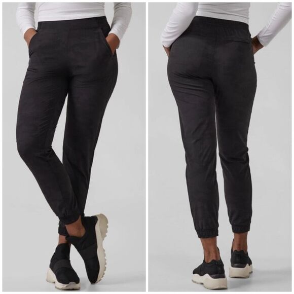 Athleta Black Textured Brooklyn Jogger size 8 - Picture 2 of 11